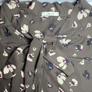 Jessy B Floral Tie-Front Blouse